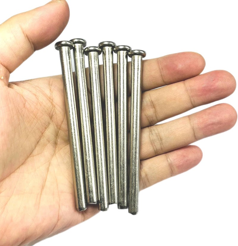 ZDingTech 6pcs 4 inch Interior Door Hinge Pins for Doors 4 Inches Oil Rubbed Bronze Pins Screws Replacement Closing, Silver - Image 5